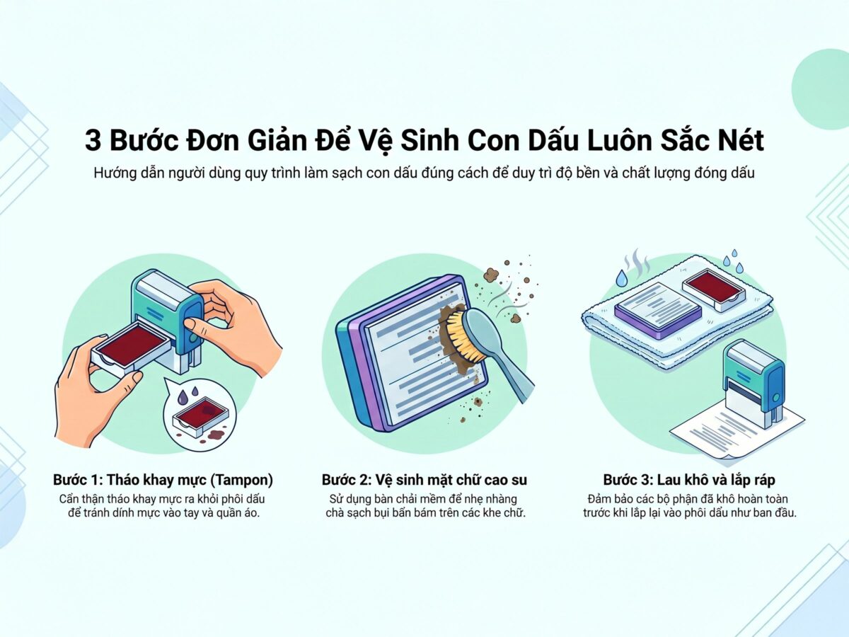 cách làm sạch con dấu
